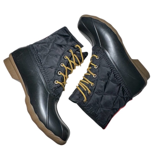 Sperry Other - Sperry Men’s Saltwater Black Quilted Rubber Duck All Weather Boot Size 10.5